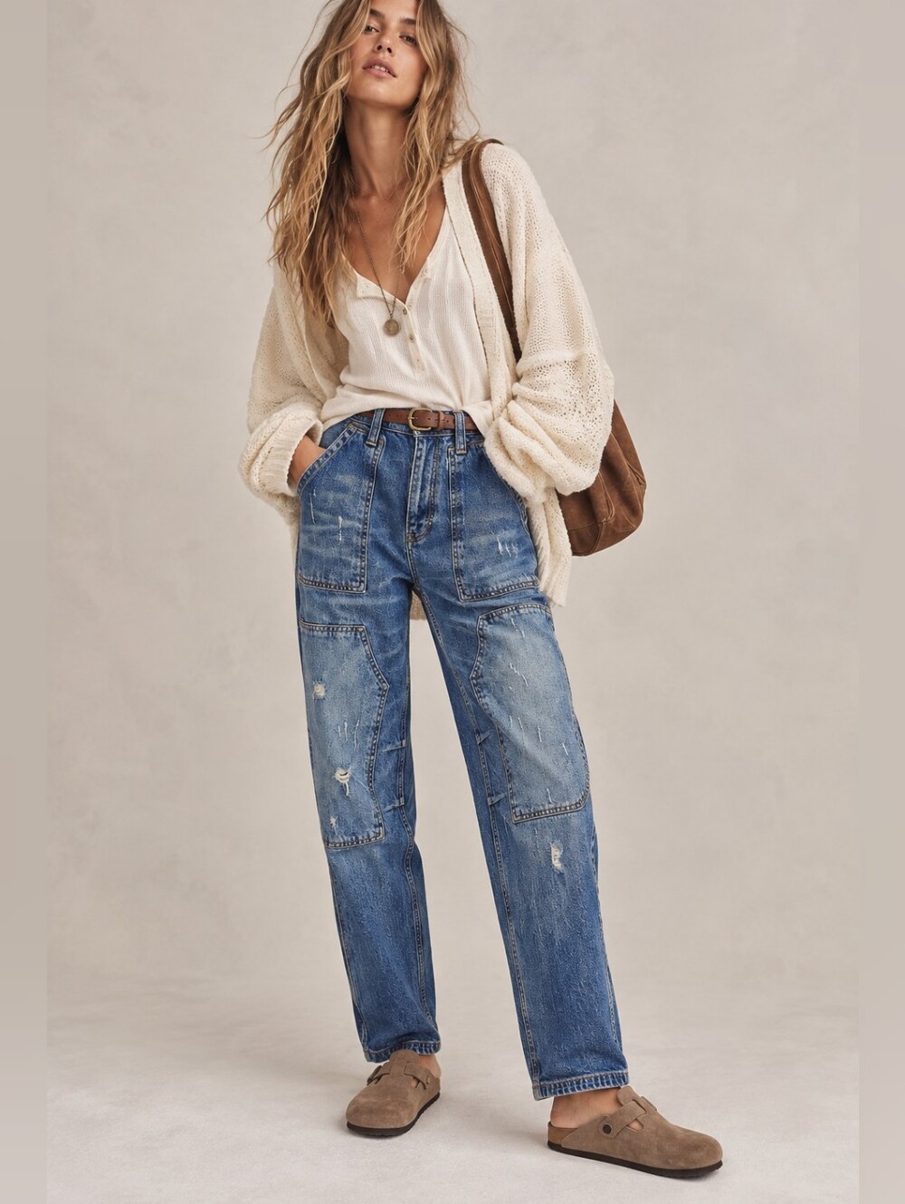 PILCRO x ANTHROPOLOGIE The Wanderer Distressed Utility Denim Jeans Size 29